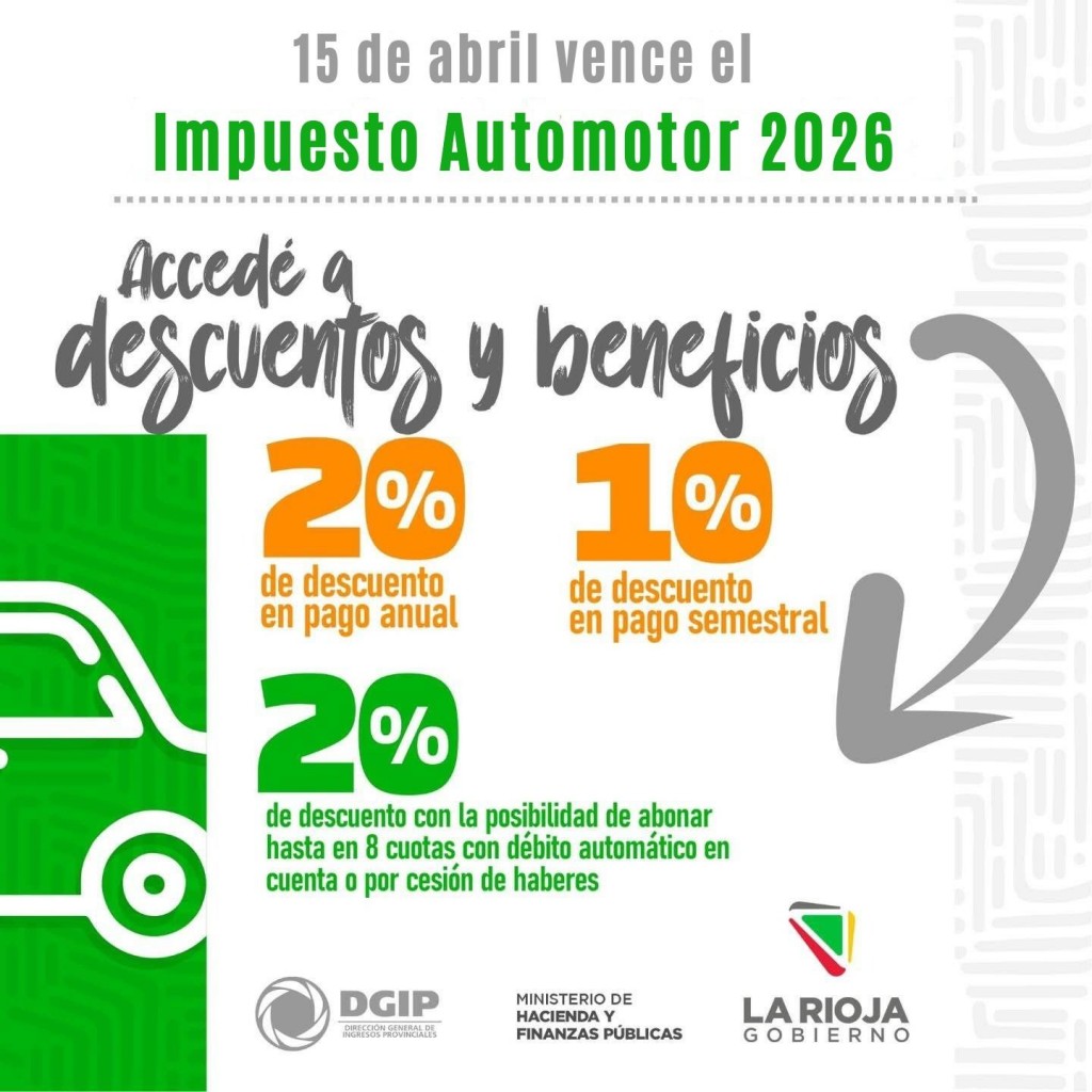 Impuestos 2026: descuentos de hasta el 20% y planes de pago para Automotor e Inmobiliario