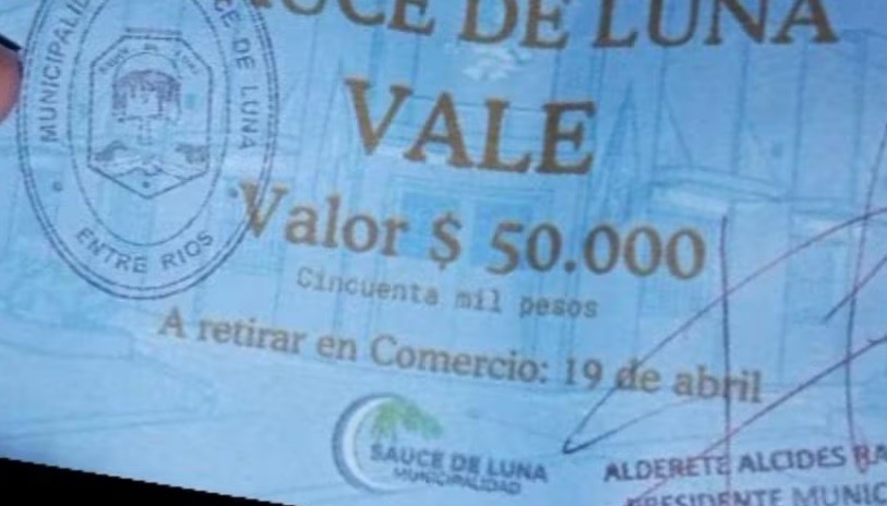 Ins&oacute;lito: Municipio de Entre R&iacute;os comenz&oacute; a abonar con vales