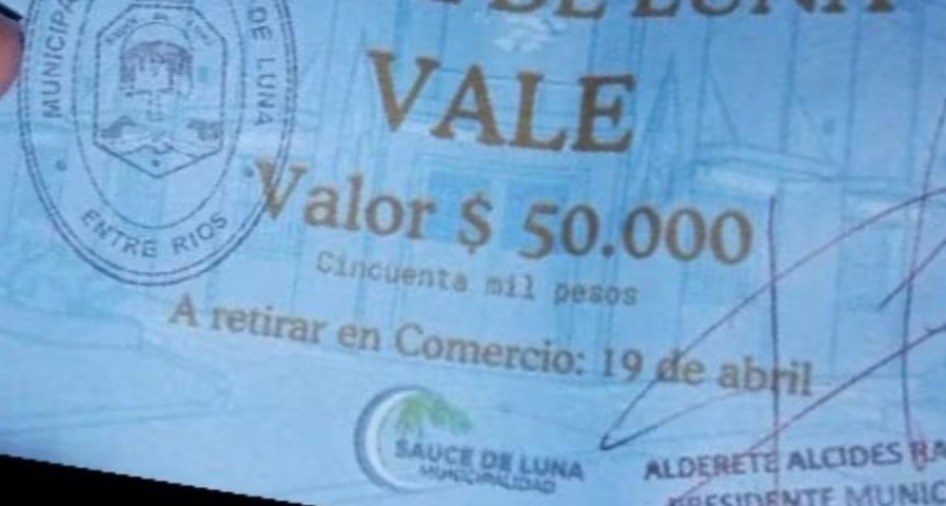 Ins&oacute;lito: Municipio de Entre R&iacute;os comenz&oacute; a abonar con vales