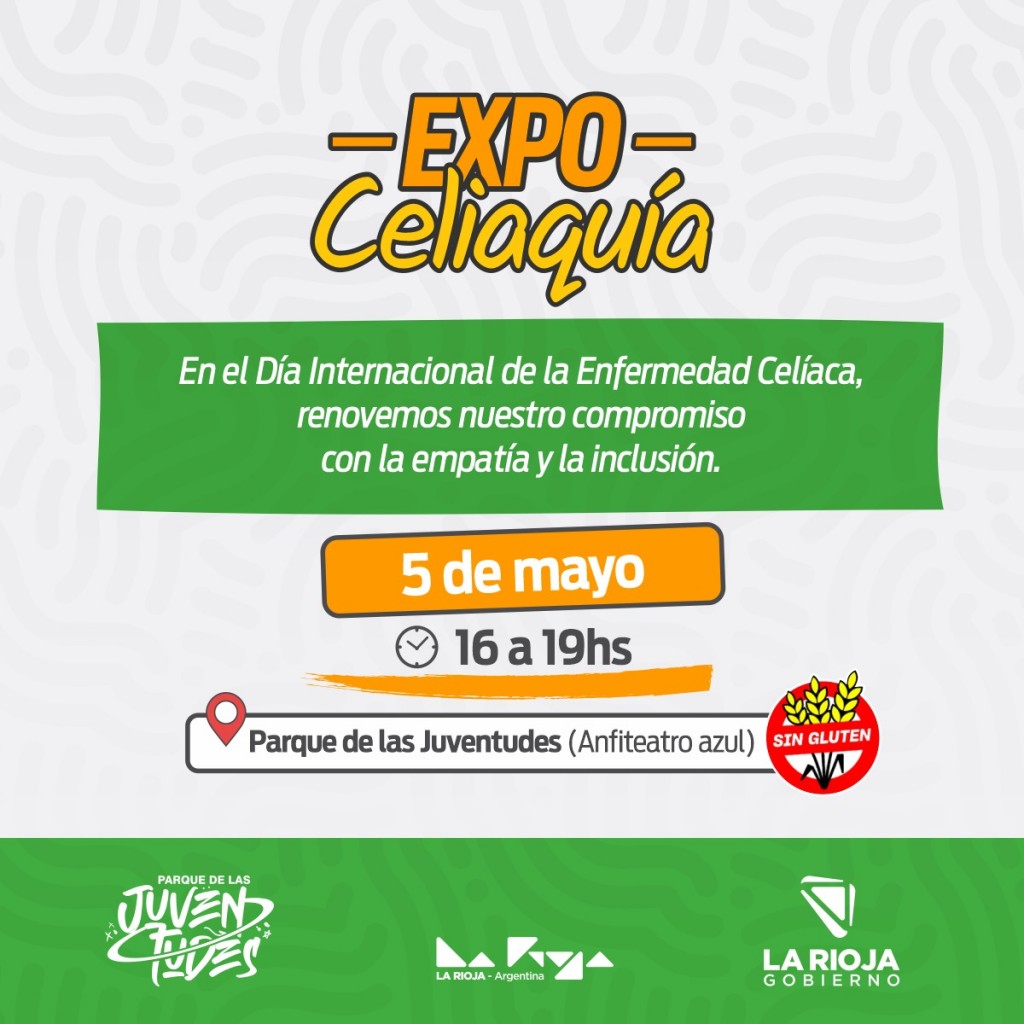 La Expo Celiaquía se realiza este domingo en el Parque de las Juventudes