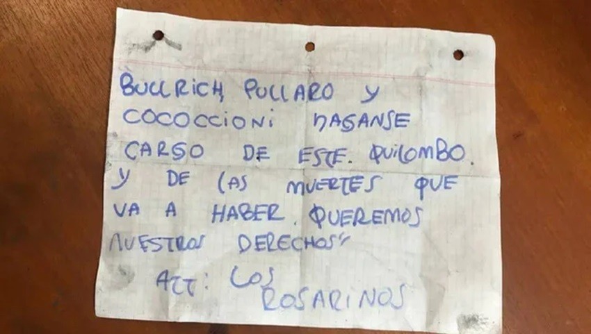 Envían mensajes intimidatorios a Pullaro y Bullrich en Rosario
