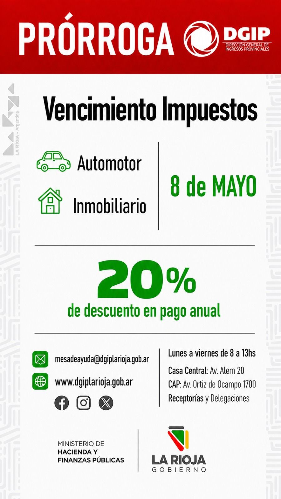 DGIP extiende el plazo para pagar Automotor e Inmobiliario: hay descuento del 20% por pago anual