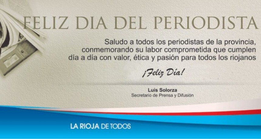 El gobernador Casas compartirá un brindis con los periodistas