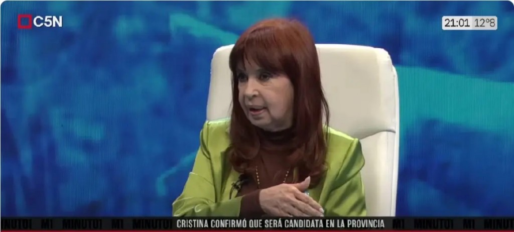 Cristina Kirchner confirmó que será candidata de la Tercera Sección en la provincia de Buenos Aires