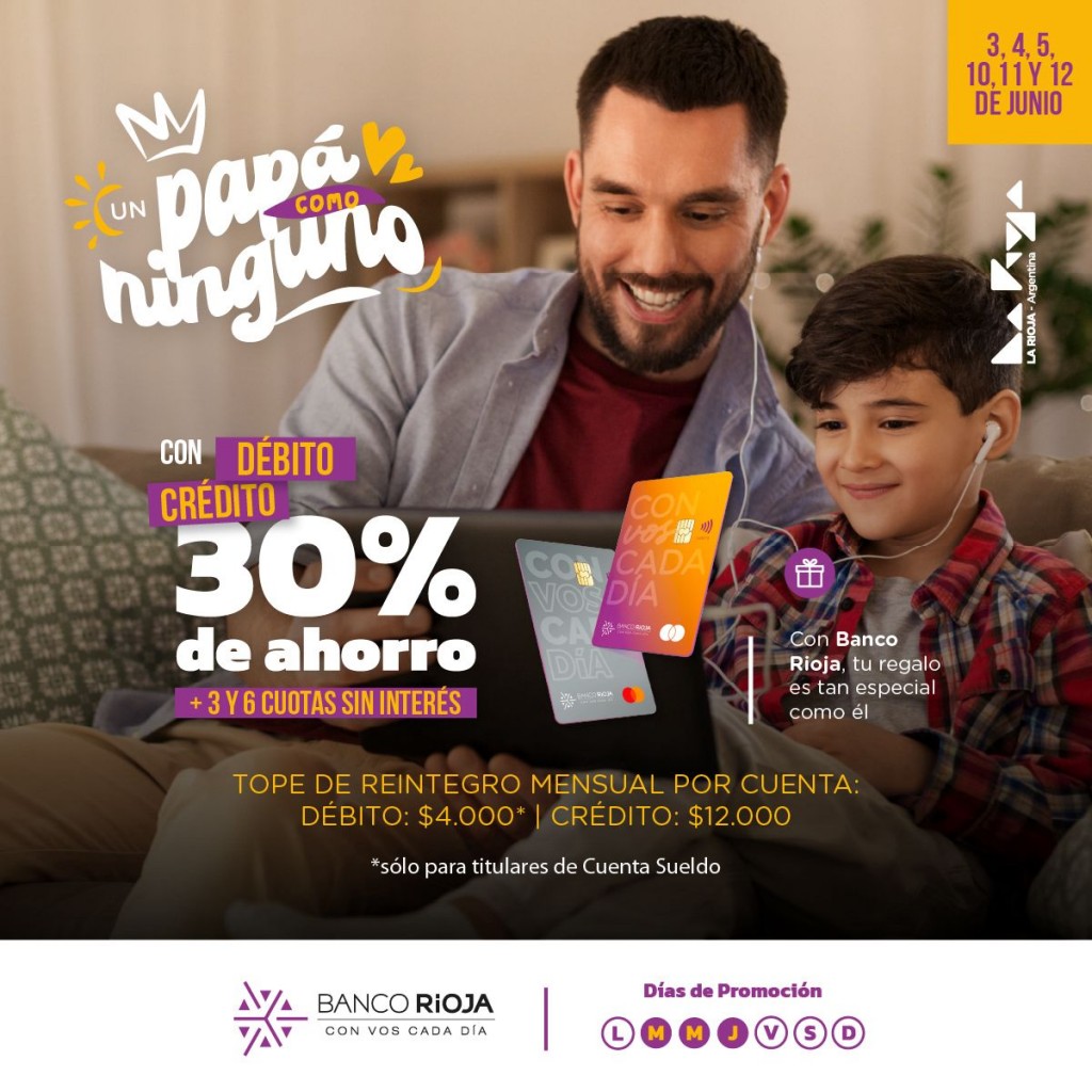 El Banco Rioja celebra el Dia del Padre con beneficios exclusivos 