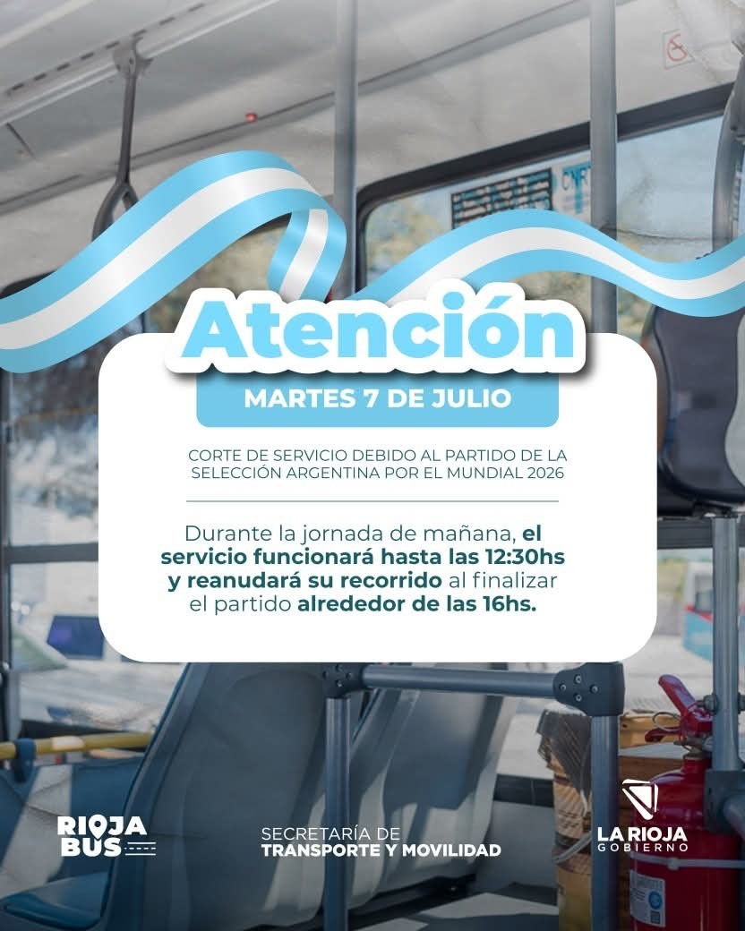 Rioja Bus interrumpir&aacute; el servicio por el partido de la Selecci&oacute;n Argentina