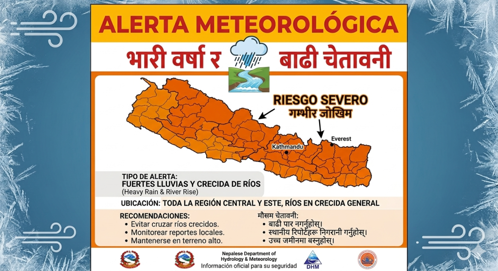 Preocupaci&oacute;n en Nepal por alertas meteorol&oacute;gicas tras las recientes inundaciones