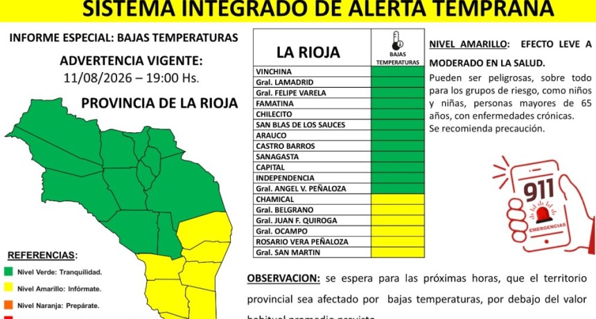 Alerta por frío extremo en La Rioja