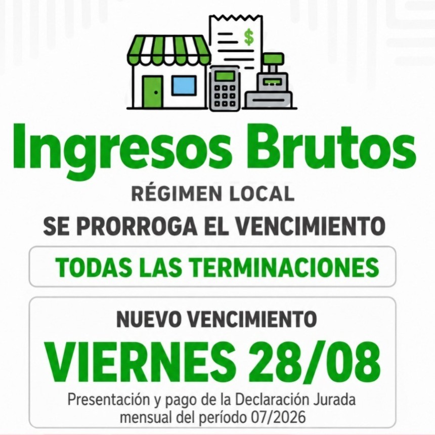 Ingresos Brutos: la Provincia prorrog&oacute; hasta este viernes 28 de agosto el vencimiento del R&eacute;gimen Local