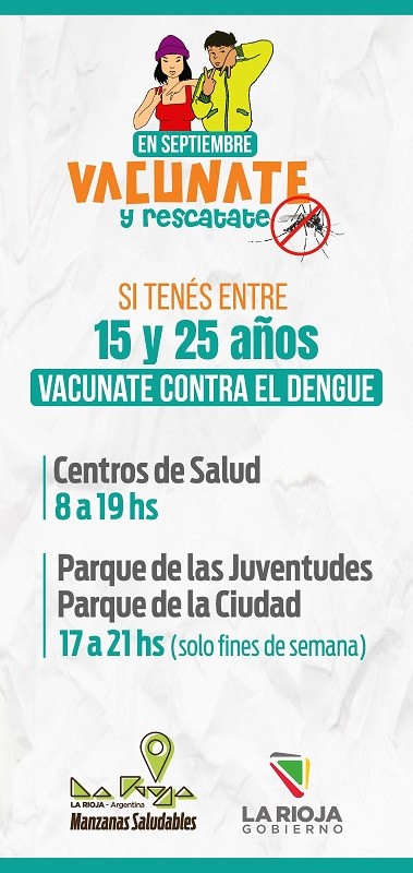 Avanza la campaña de vacunación contra el dengue en los parques y espacios públicos