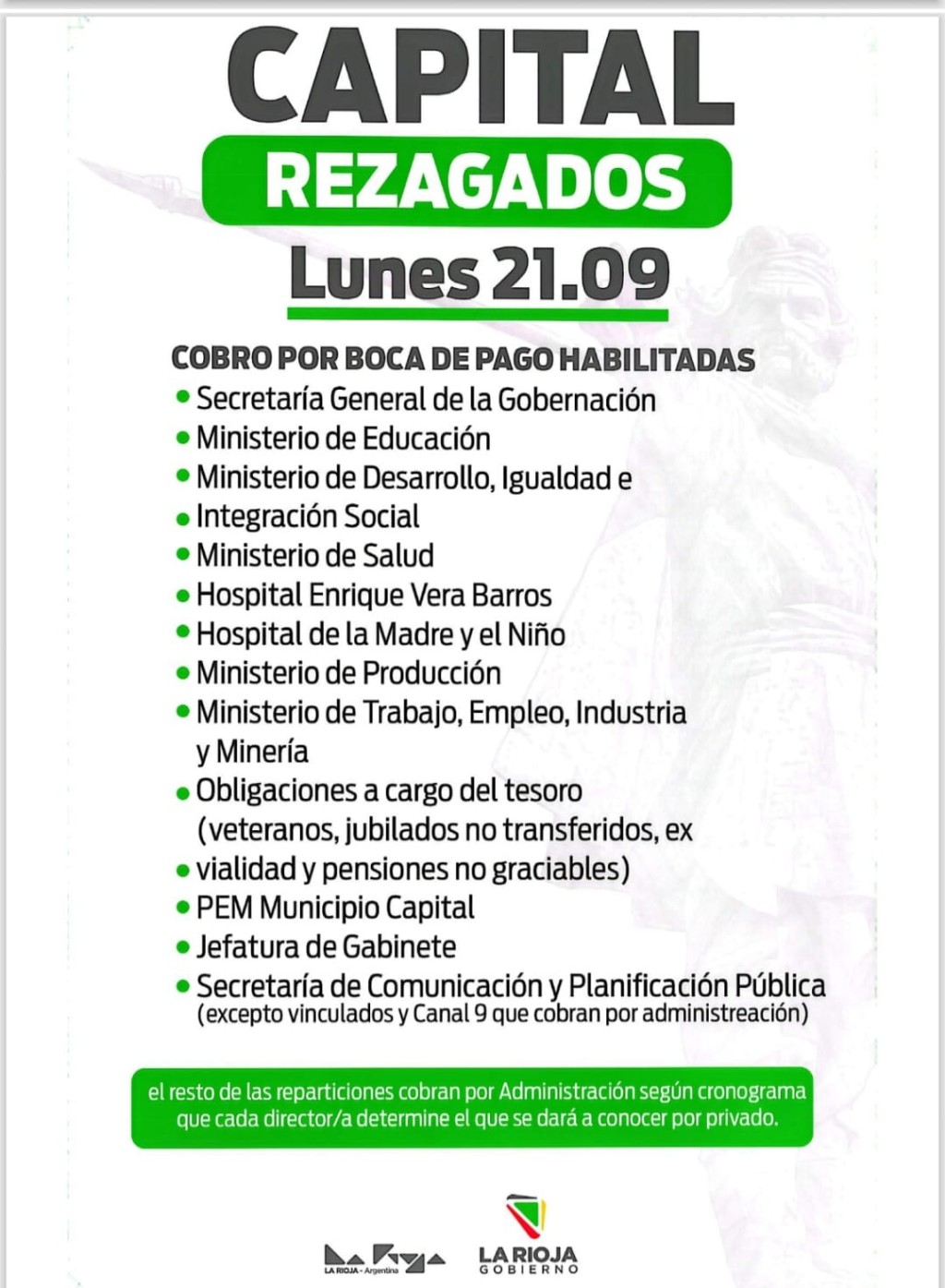  Este lunes 21 cobran Chachos las personas rezagadas de Capital