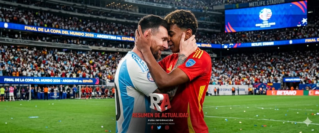 Yamal revel&oacute; qu&eacute; le dijo a Messi en el abrazo tras la final