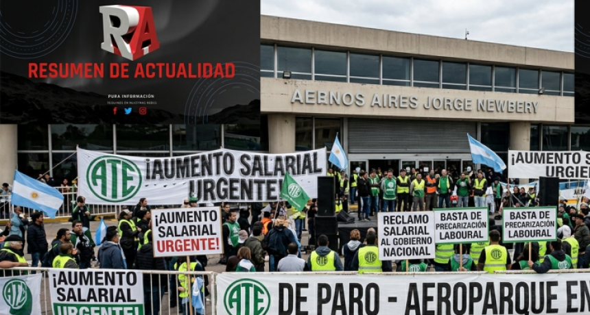 ATE paraliza las actividades en varios aeropuertos en reclamo a las pol&iacute;ticas de Milei