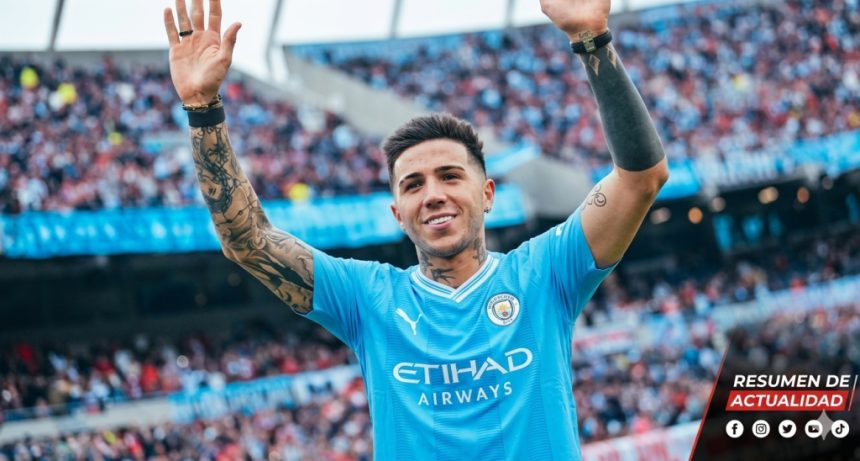 Enzo Fern&aacute;ndez fue presentado como nuevo jugador del Manchester City