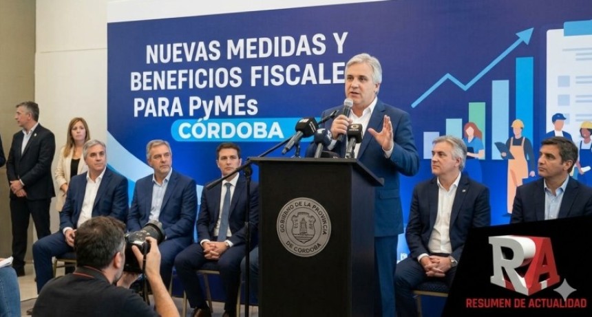 Llaryora reduce ingresos brutos a pymes de C&oacute;rdoba