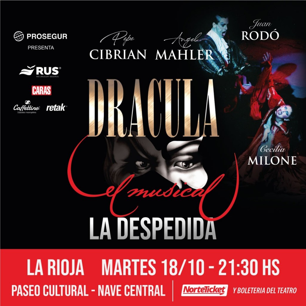 Gira despedida: Llegá Drácula, el musical, al Paseo Cultural