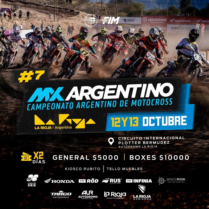 La Rioja vivirá la 7ma Fecha del Campeonato Argentino de Motocross