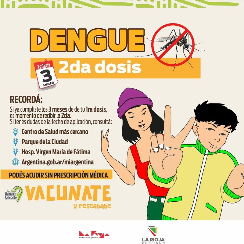 Arranca la vacunación de la segunda dosis de la vacuna contra el dengue 