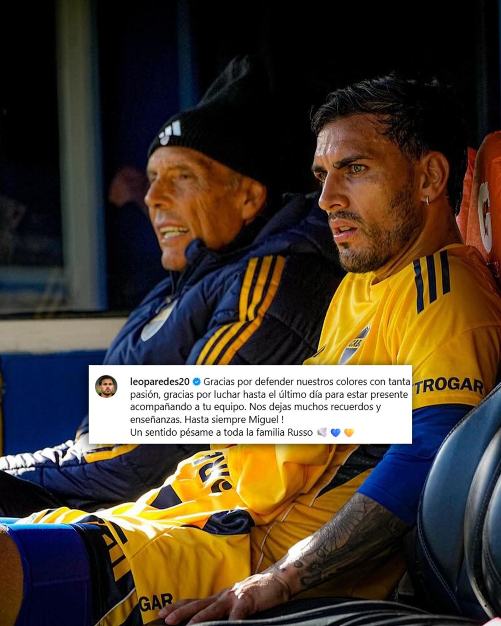 Paredes hizo un conmovedor posteo por la muerte de Russo