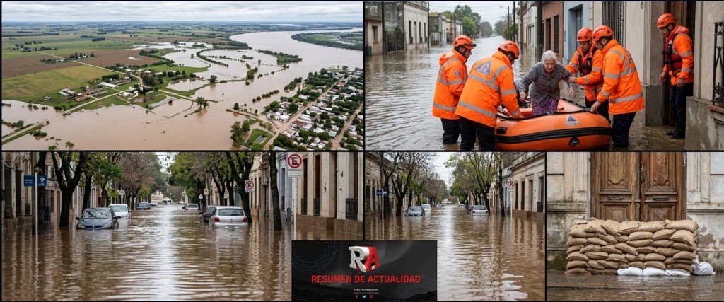 Preocupaci&oacute;n en Entre R&iacute;os y Corrientes por la crecida del r&iacute;o Uruguay