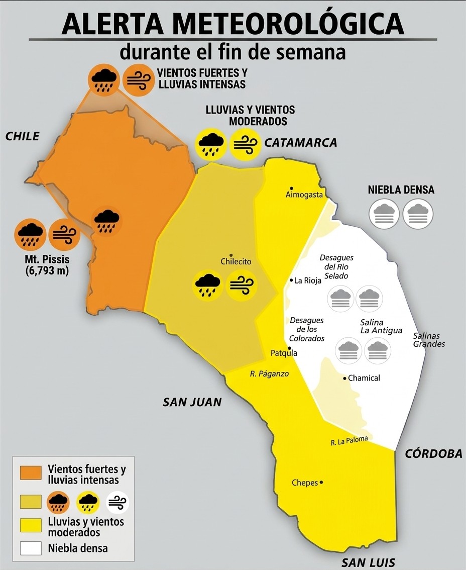 Pronostican un fin de semana con alerta meteorol&oacute;gica por vientos y lluvias