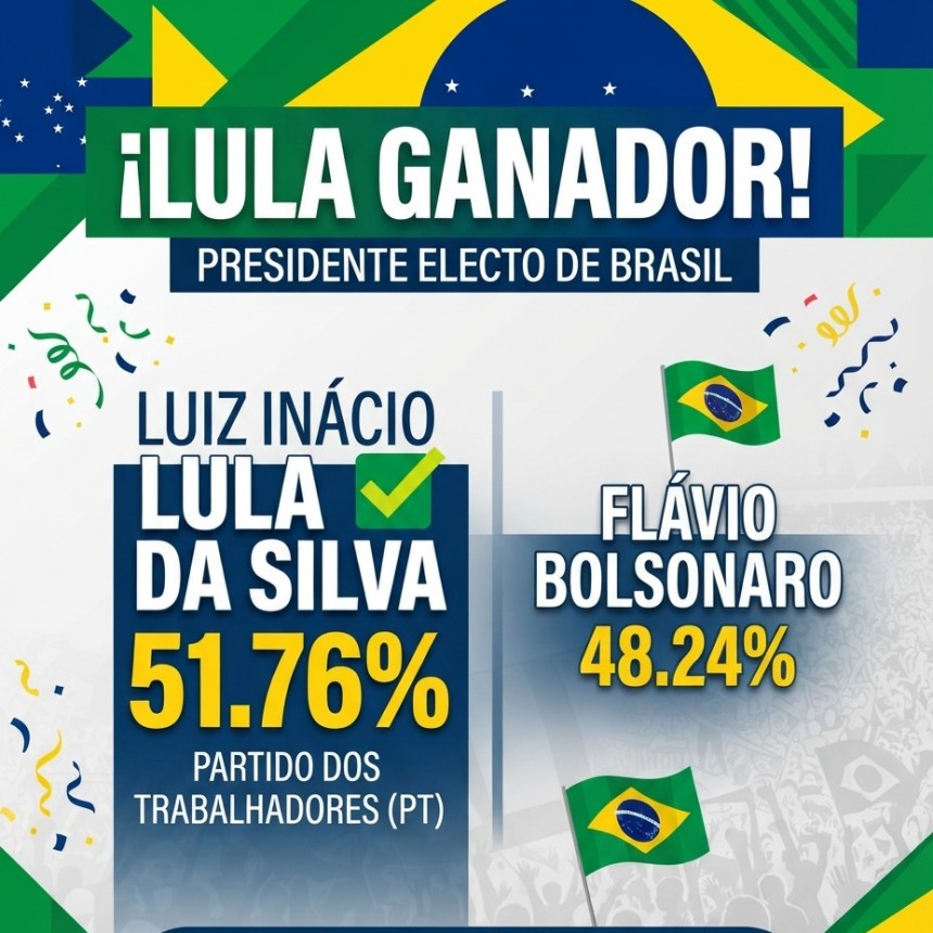Lula revirti&oacute; la primera vuelta y derrot&oacute; claramente a Bolsonaro