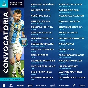 Scaloni dio a conocer la lista de convocados de Argentina para jugar vs Paraguay y Perú