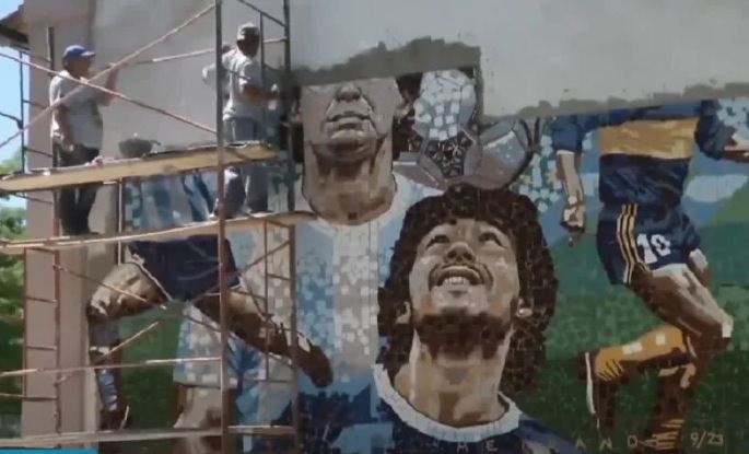 Entre Ríos homenajea a Maradona con el mosaico más grande del mundo 