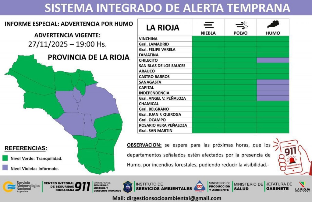 Difunden alerta por vientos y tormentas aisladas
